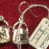 Handbag hook earrings in sterling silver