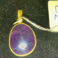 Amethyst pendant in 925 silver with gold plating