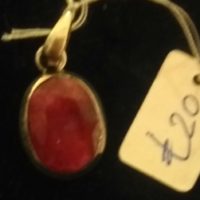 Ruby pendant in 925 silver