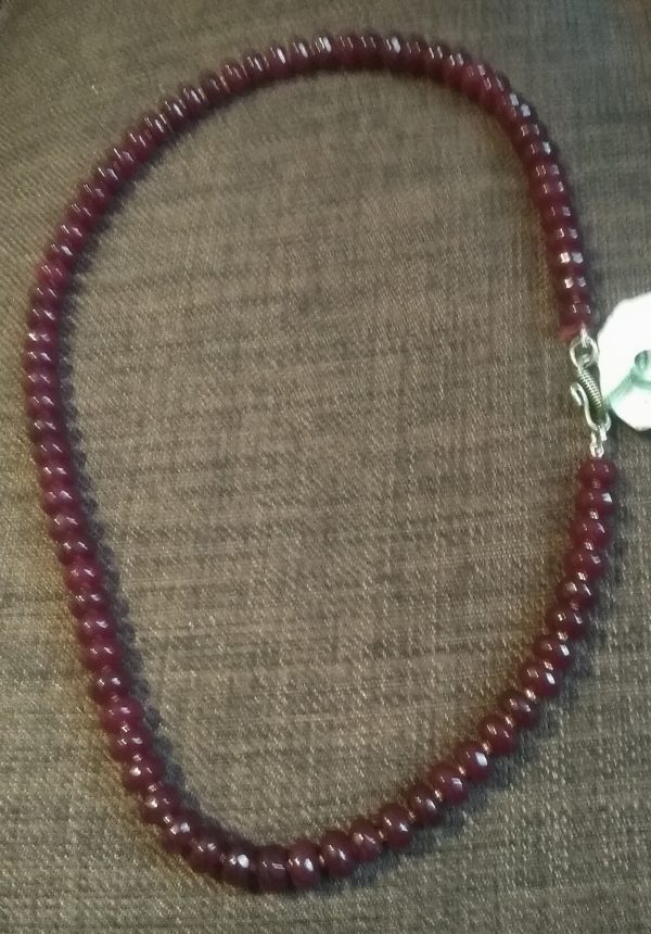 Agate beads necklace with alloy clasp, handmade