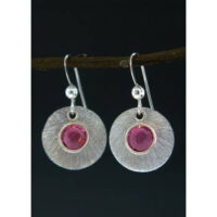 Silver Reflection Earring In Pink Rose