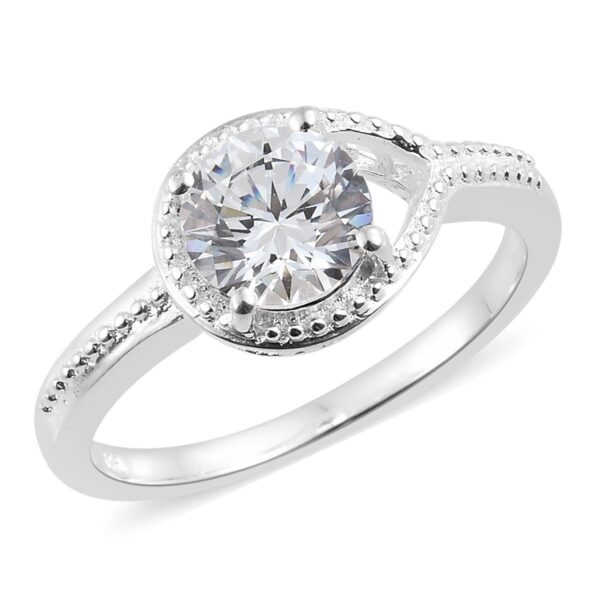 Sterling Silver (Rnd) Solitaire Ring Made with SWAROVSKI ZIRCONIA