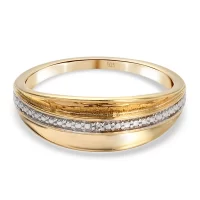 Diamond Ring (Size Q) in Yellow Gold Overlay Sterling Silver