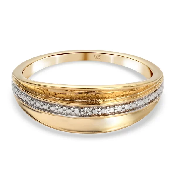 Diamond Ring (Size Q) in Yellow Gold Overlay Sterling Silver